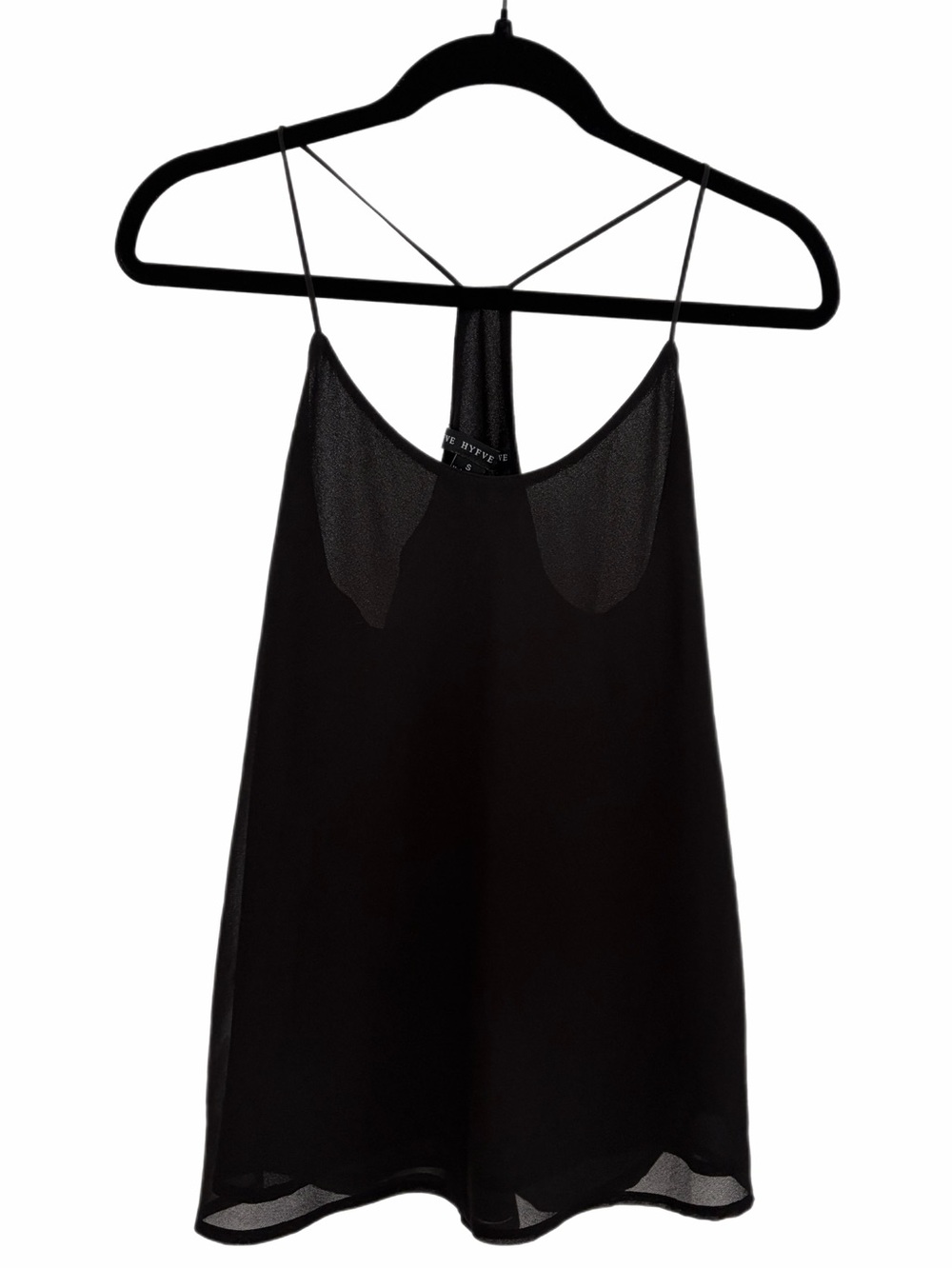 HYFVE Black Sheer Cami Tank Top Size S Racerback